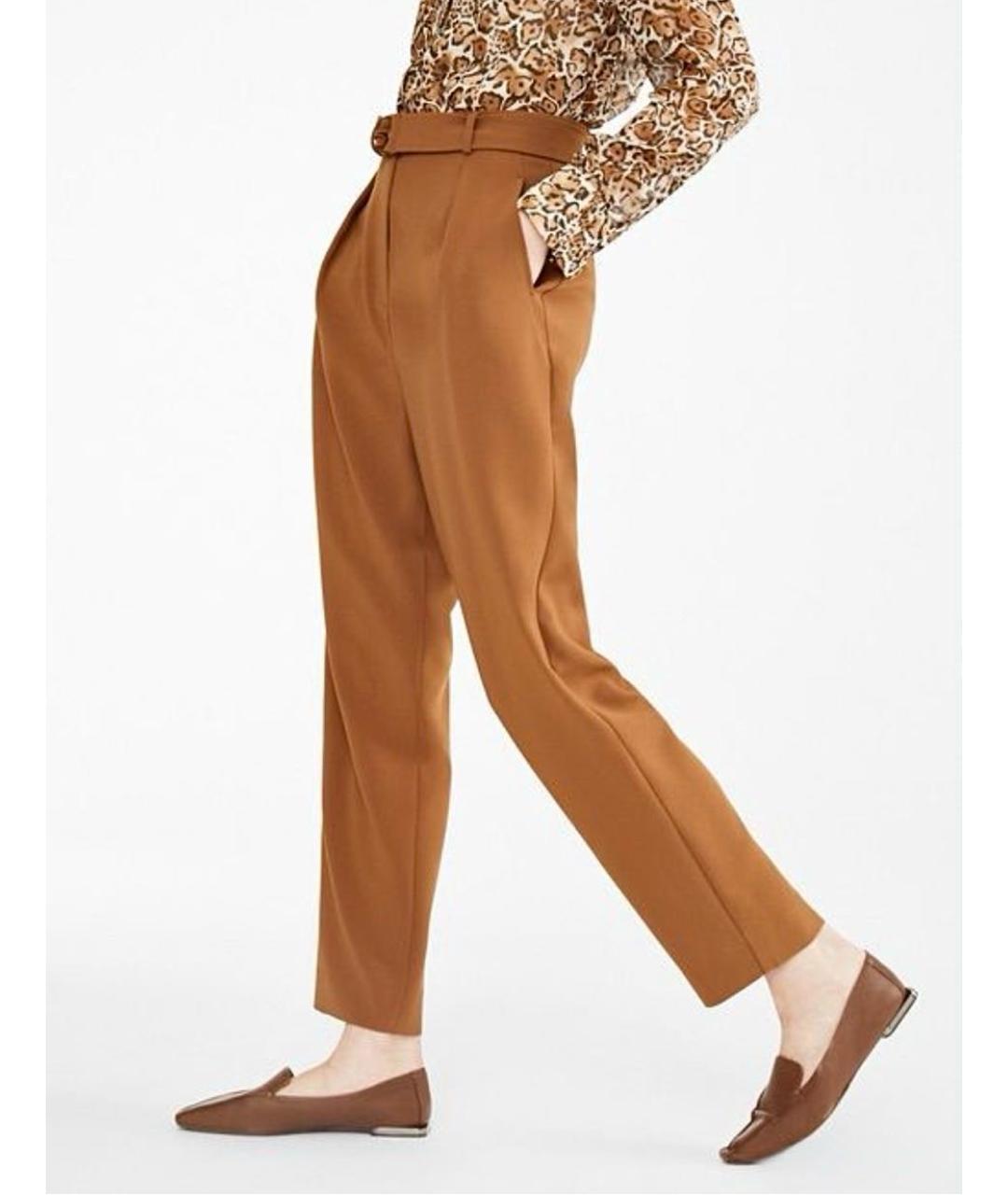 MAX MARA STUDIO Коричневые ацетатные прямые брюки, фото 6