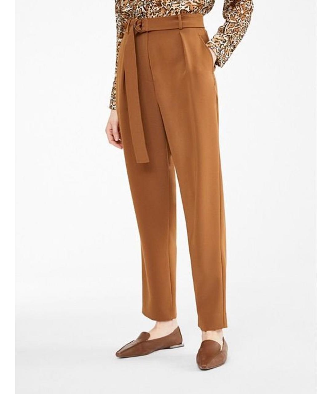 MAX MARA STUDIO Коричневые ацетатные прямые брюки, фото 7