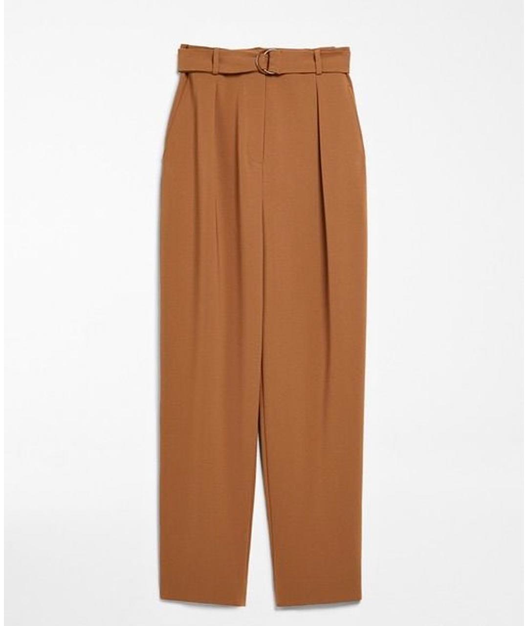 MAX MARA STUDIO Коричневые ацетатные прямые брюки, фото 9
