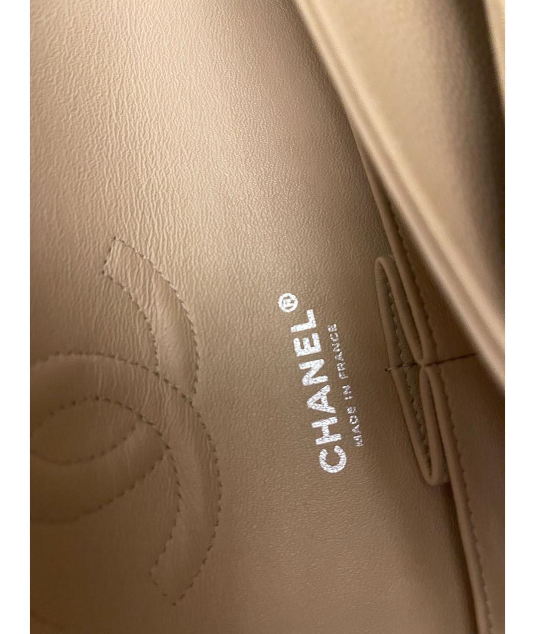 CHANEL Бежевая кожаная сумка через плечо, фото 4