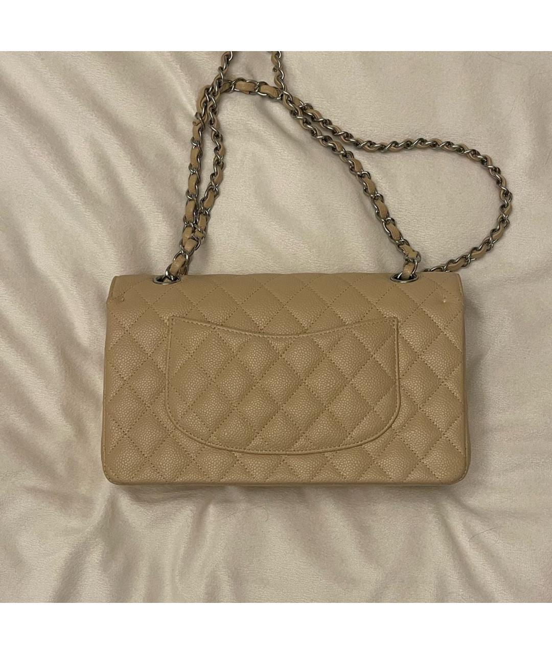 CHANEL Бежевая кожаная сумка через плечо, фото 3