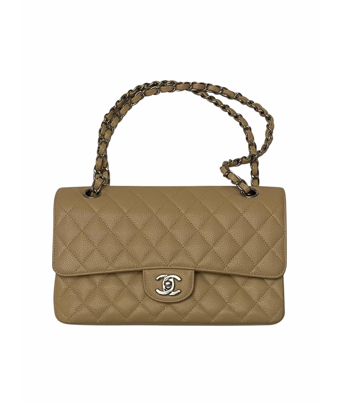CHANEL Бежевая кожаная сумка через плечо, фото 1