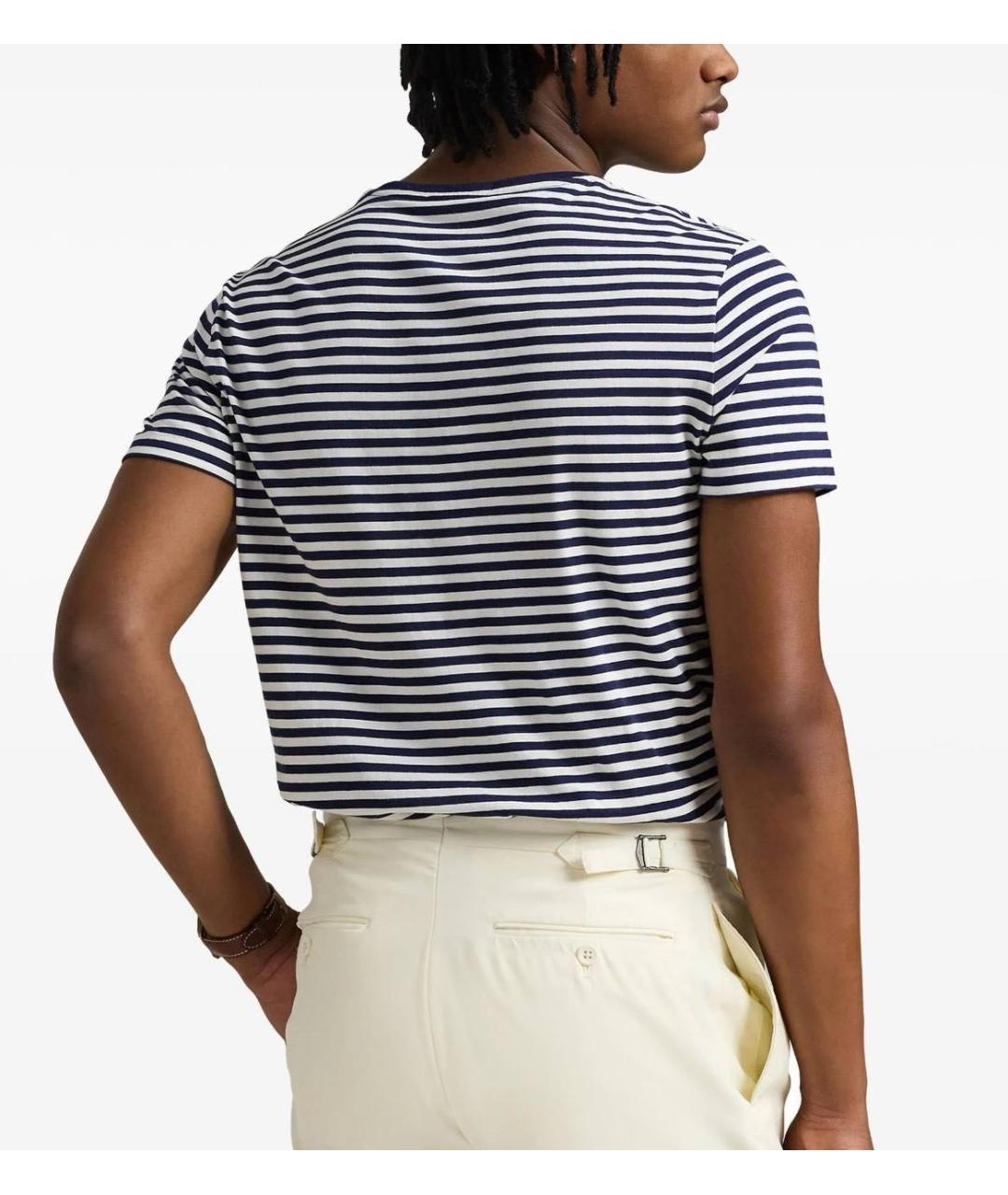POLO RALPH LAUREN Темно-синяя хлопковая футболка, фото 3