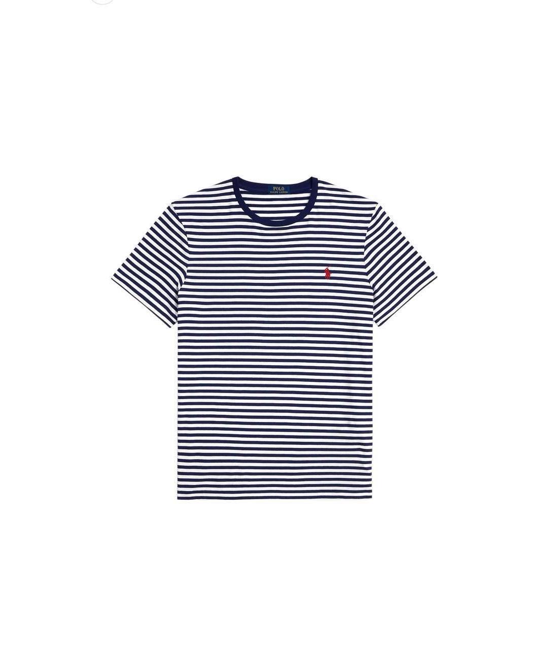 POLO RALPH LAUREN Темно-синяя хлопковая футболка, фото 4