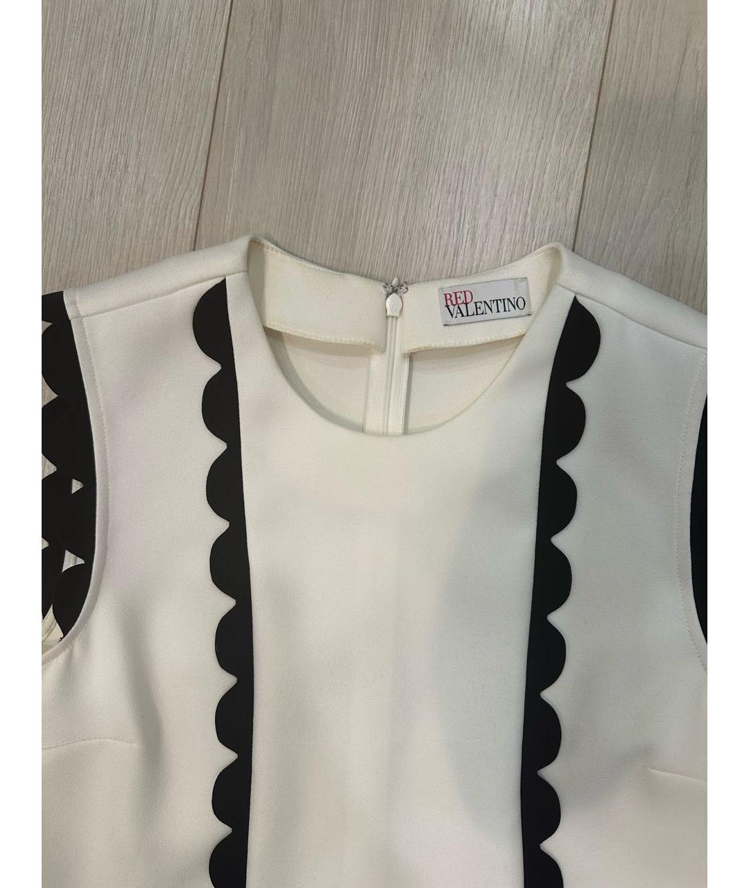RED VALENTINO Белое полиэстеровое коктейльное платье, фото 3