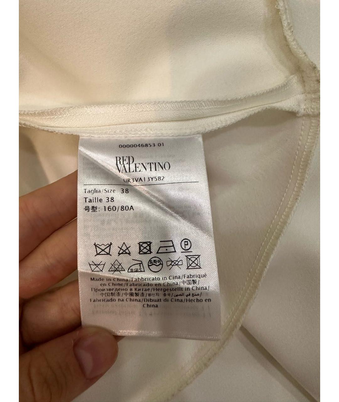 RED VALENTINO Белое полиэстеровое коктейльное платье, фото 5