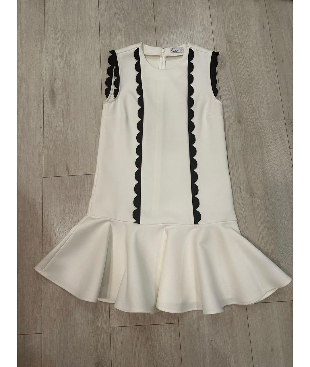 RED VALENTINO Белое полиэстеровое коктейльное платье, фото 7
