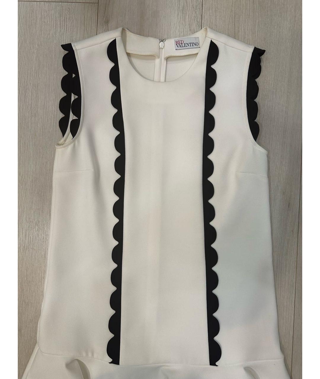 RED VALENTINO Белое полиэстеровое коктейльное платье, фото 4