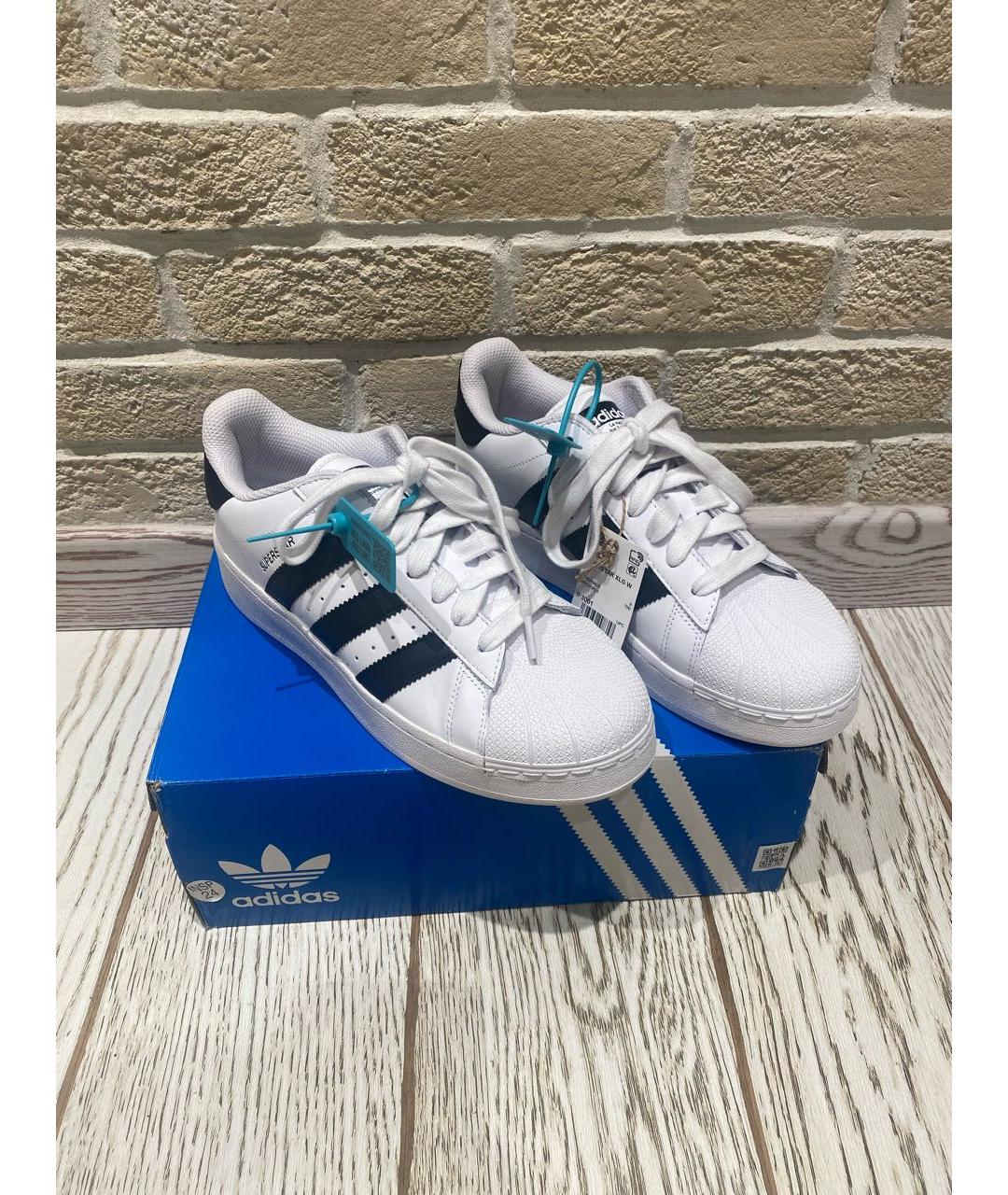 ADIDAS Белые кожаные кроссовки, фото 6