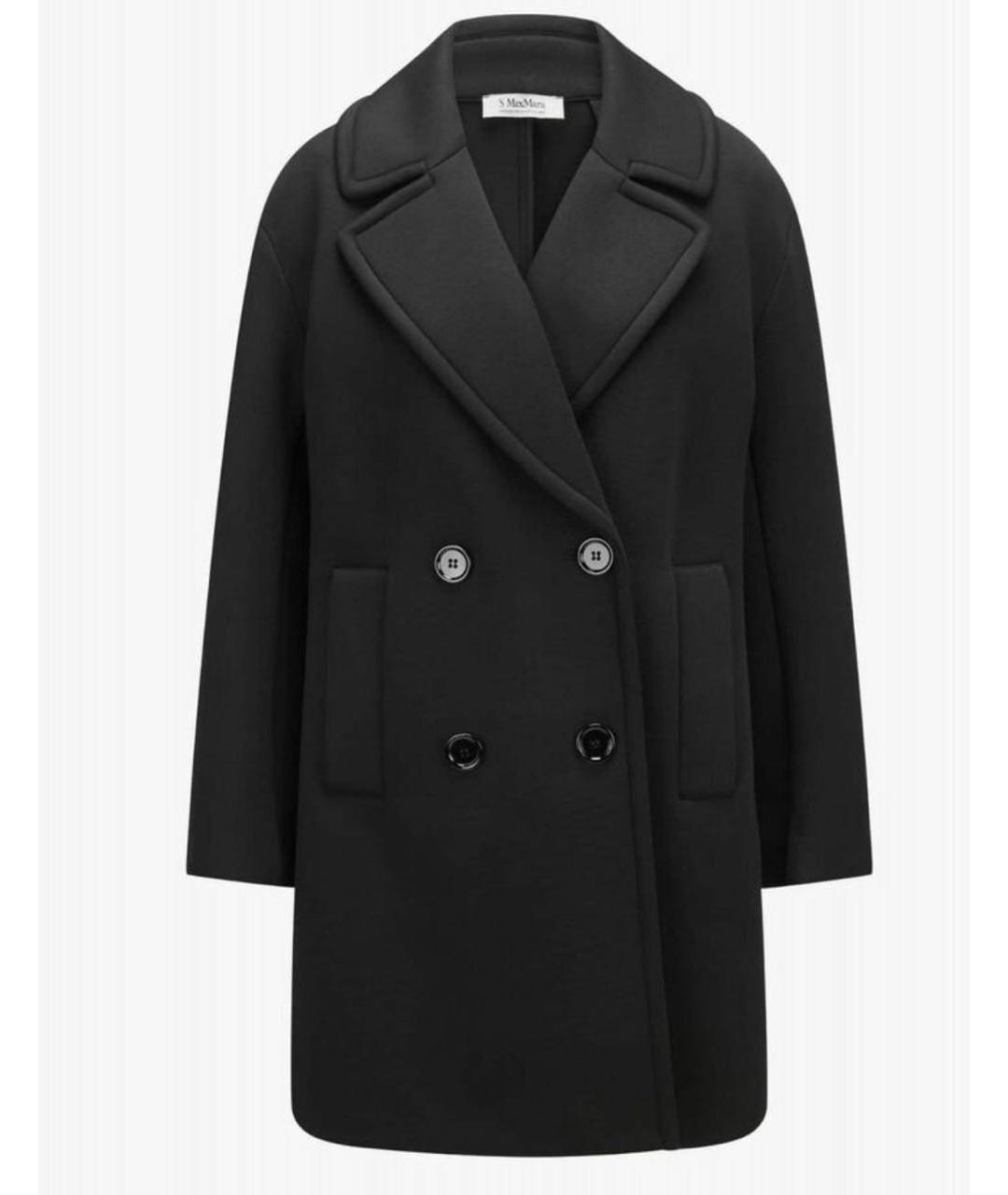 'S MAX MARA Черное вискозное пальто, фото 9