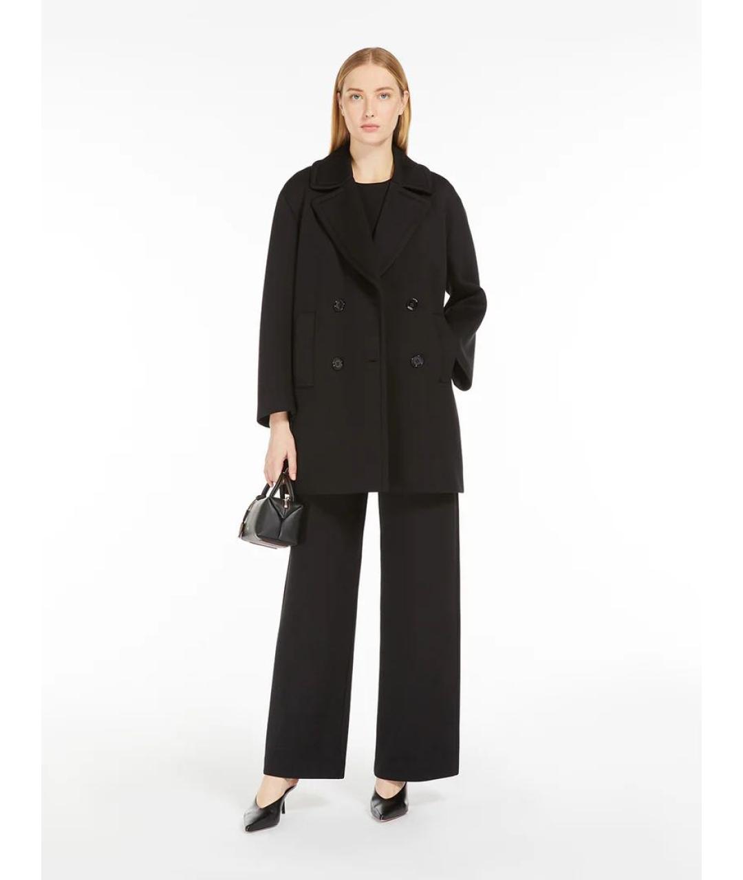 'S MAX MARA Черное вискозное пальто, фото 8