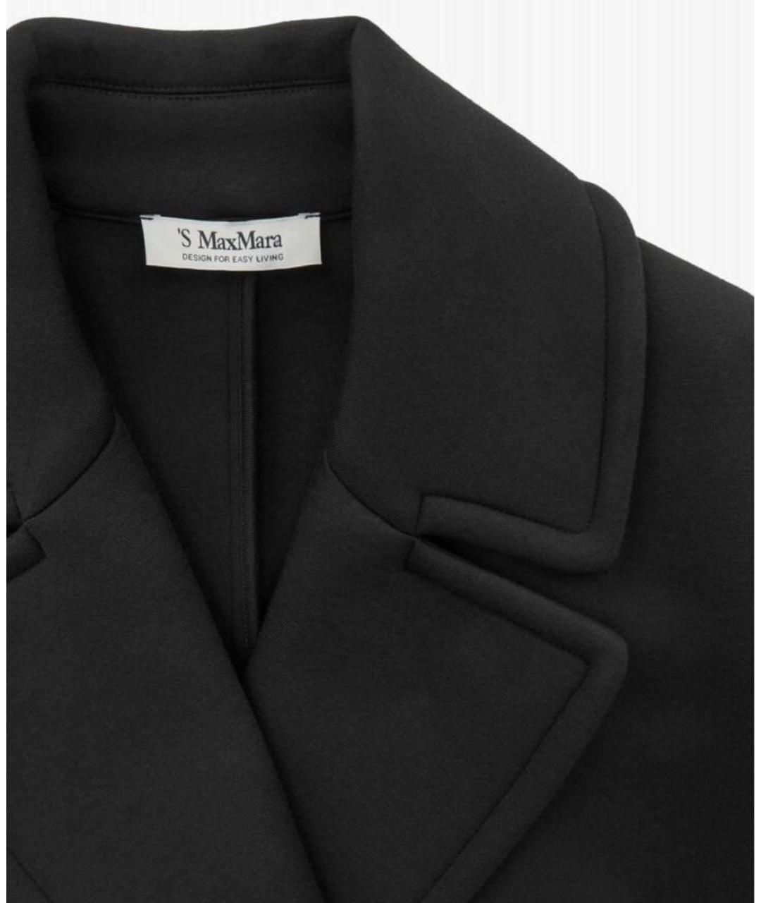 'S MAX MARA Черное вискозное пальто, фото 5