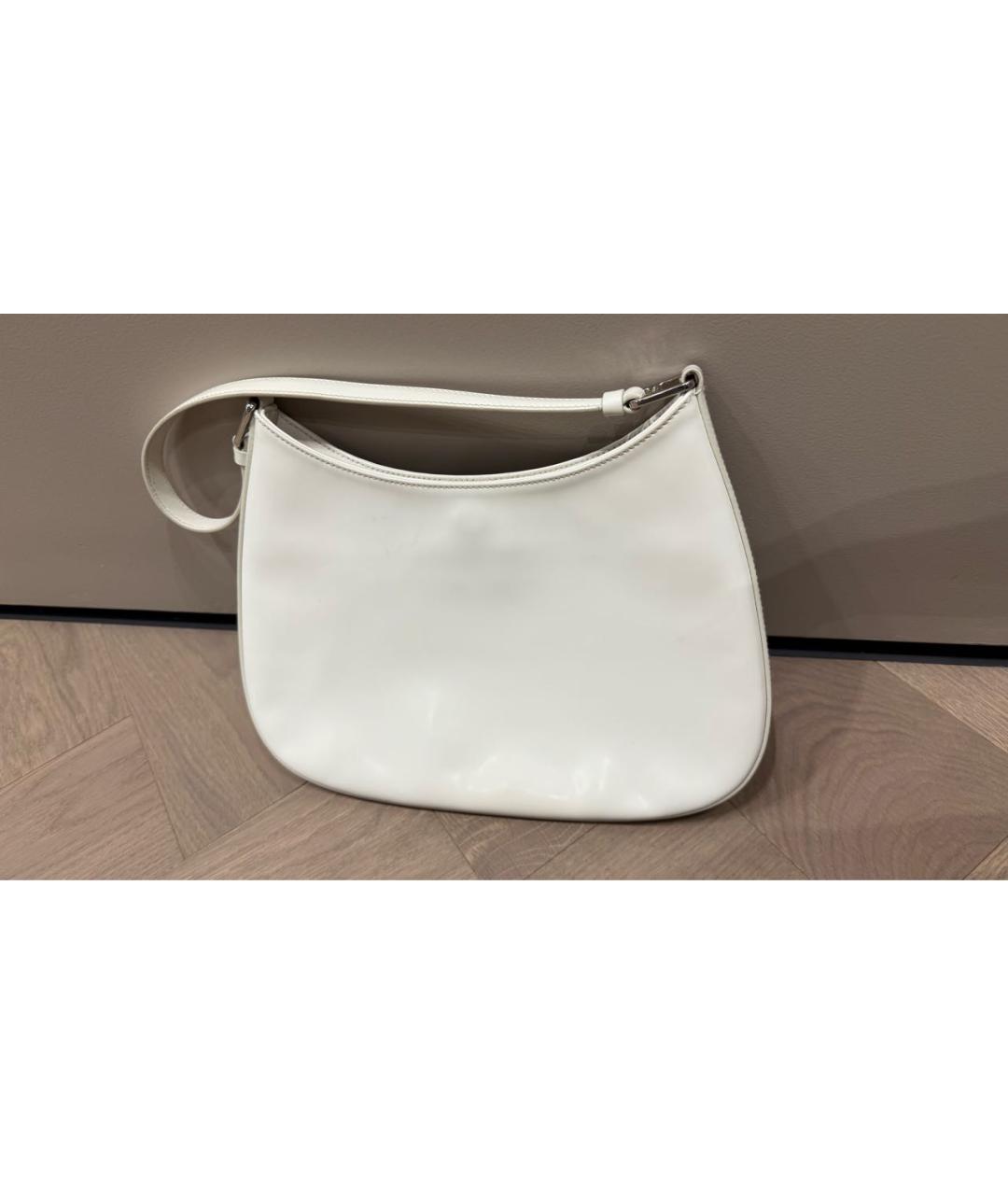 PRADA Белая сумка через плечо из лакированной кожи, фото 4