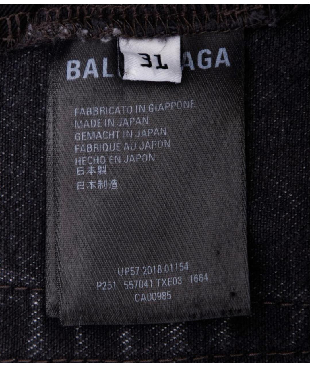 BALENCIAGA Черные хлопковые прямые джинсы, фото 5