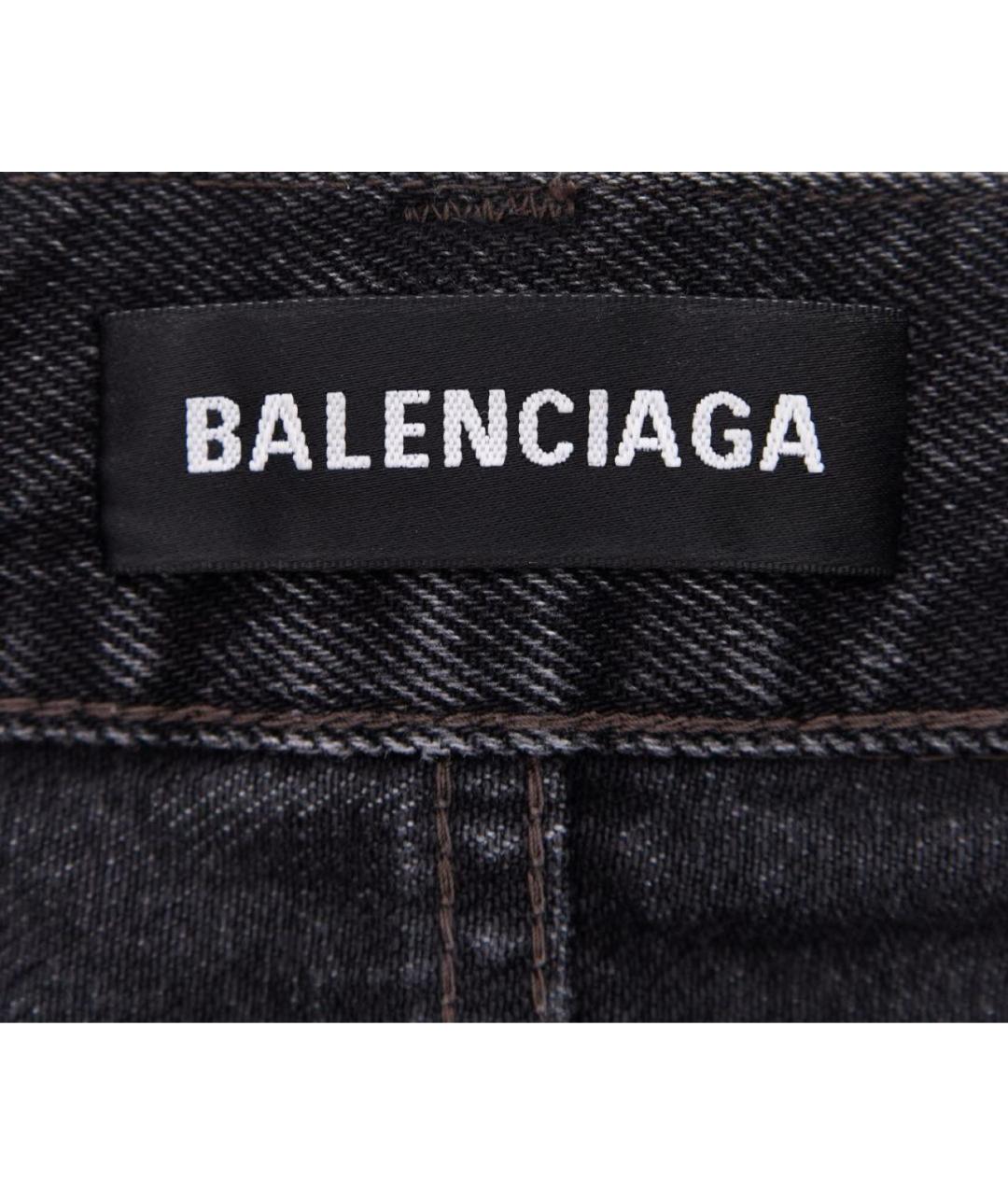 BALENCIAGA Черные хлопковые прямые джинсы, фото 4