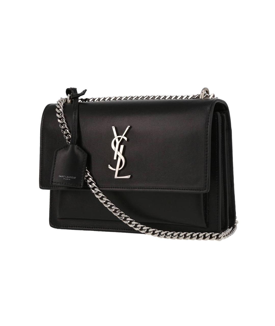 SAINT LAURENT Черная кожаная сумка через плечо, фото 7