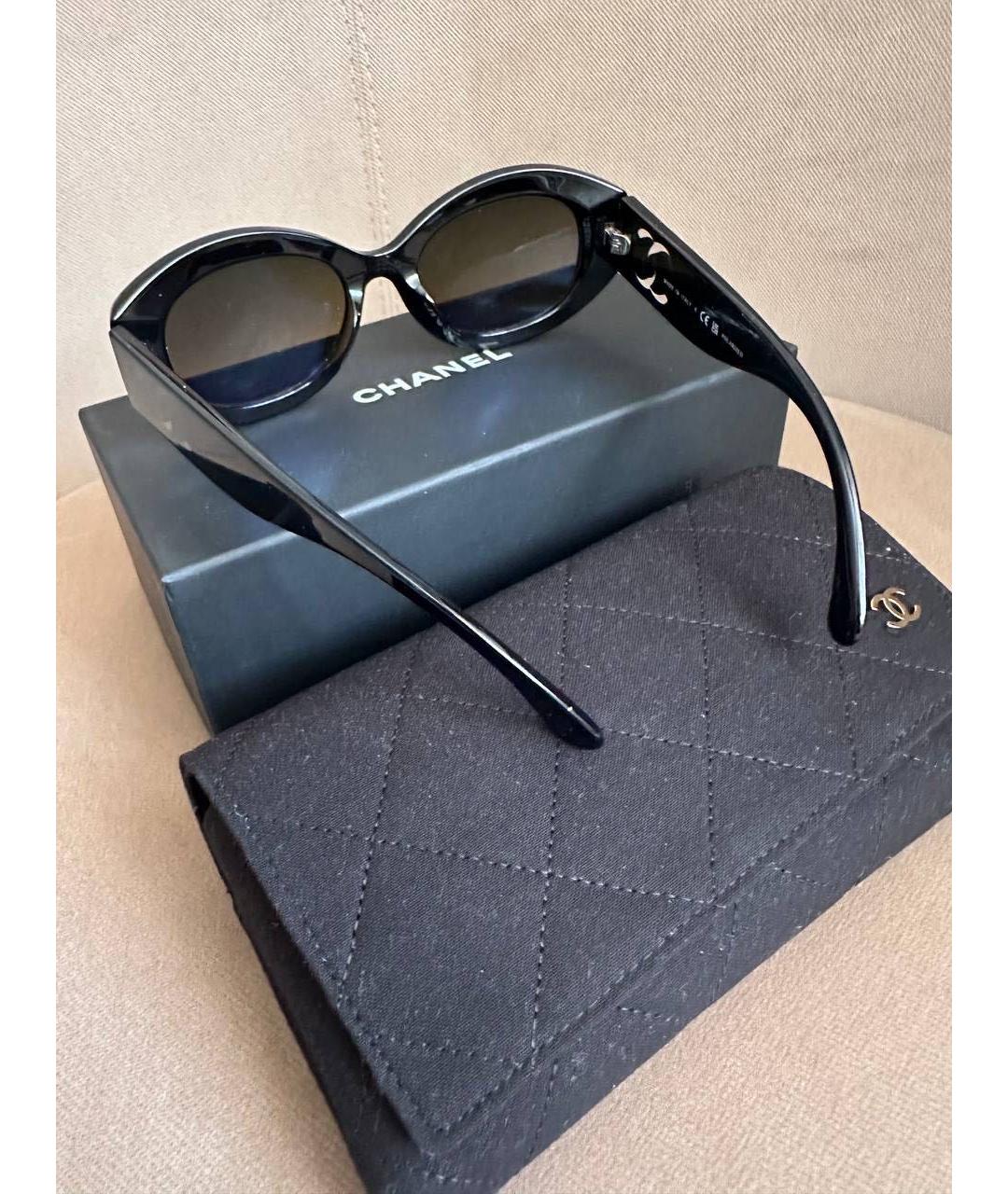 CHANEL Черные пластиковые солнцезащитные очки, фото 6