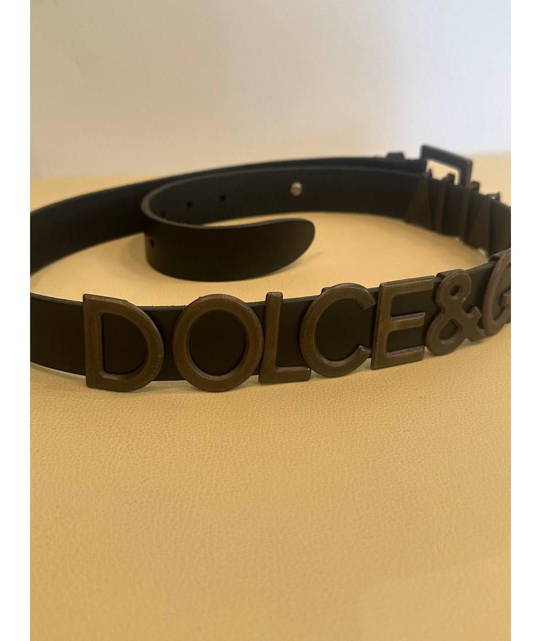 DOLCE&GABBANA Черный кожаный ремень, фото 6