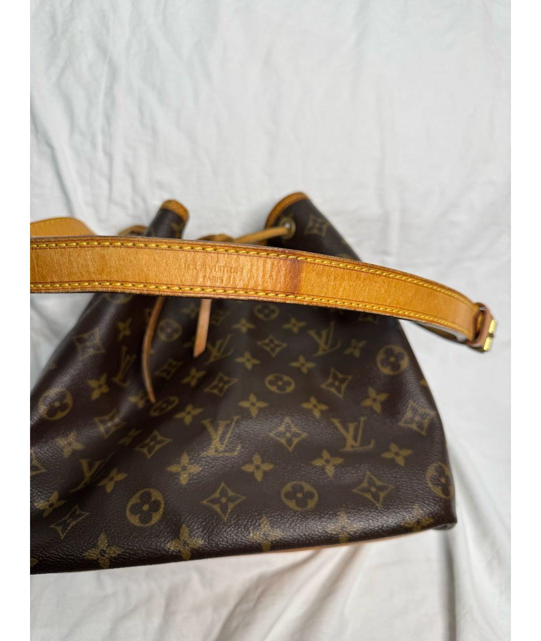 LOUIS VUITTON Коричневая кожаная сумка через плечо, фото 4