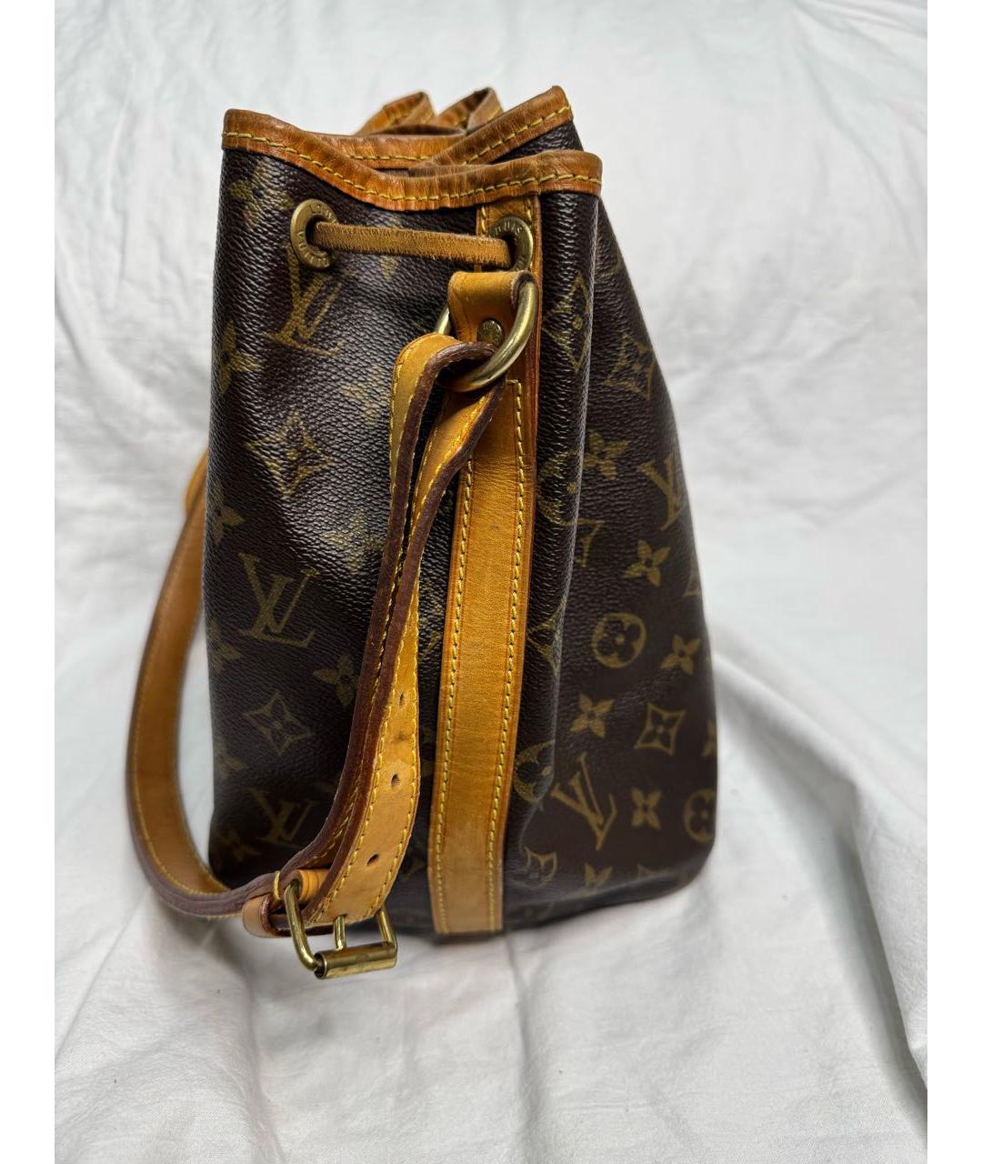 LOUIS VUITTON Коричневая кожаная сумка через плечо, фото 3