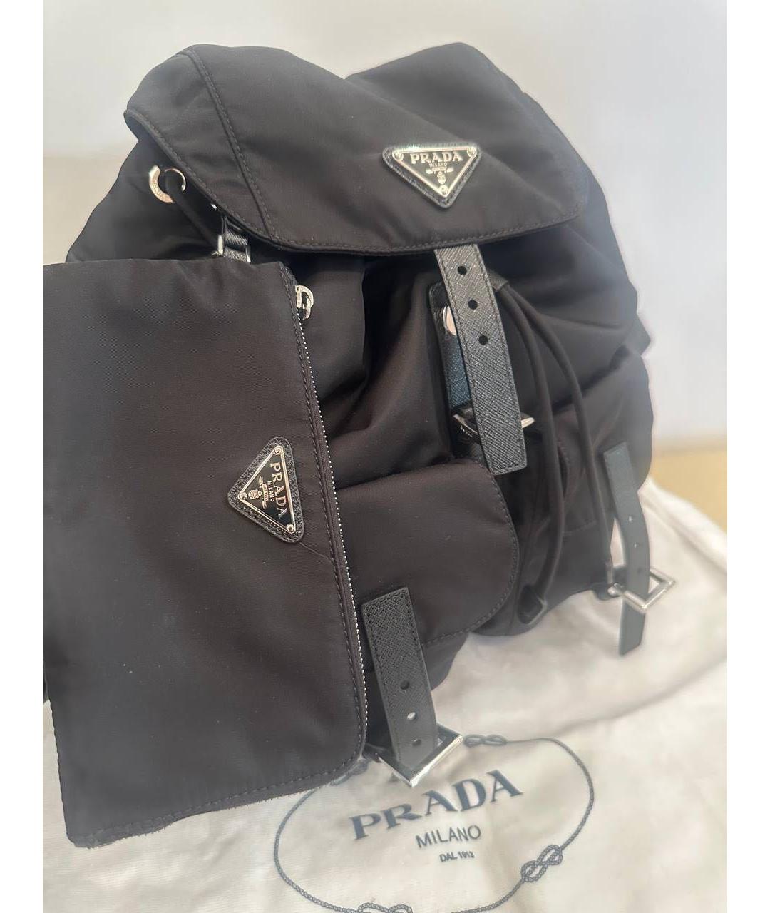 PRADA Черный тканевый рюкзак, фото 6