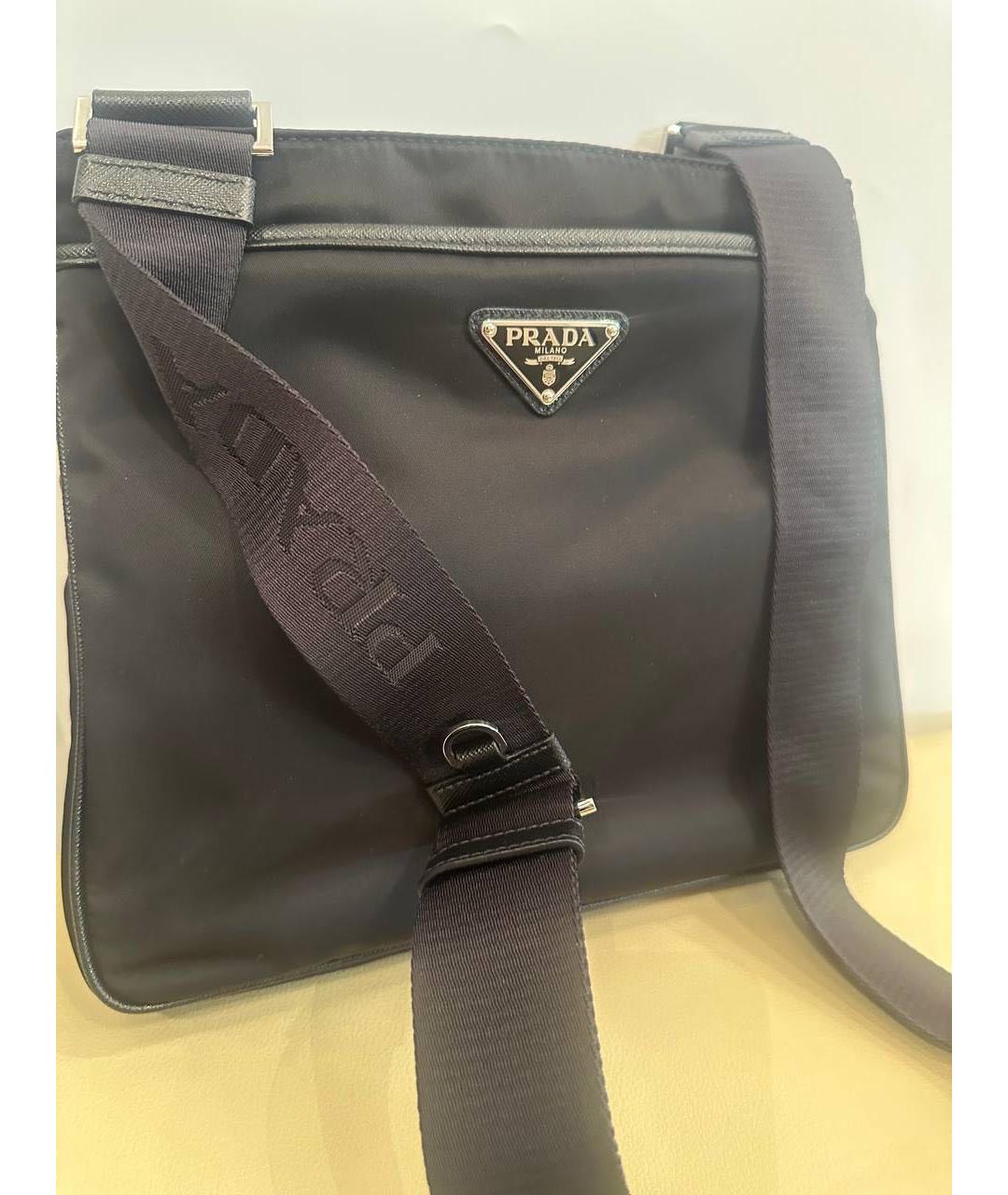 PRADA Черная тканевая сумка через плечо, фото 2