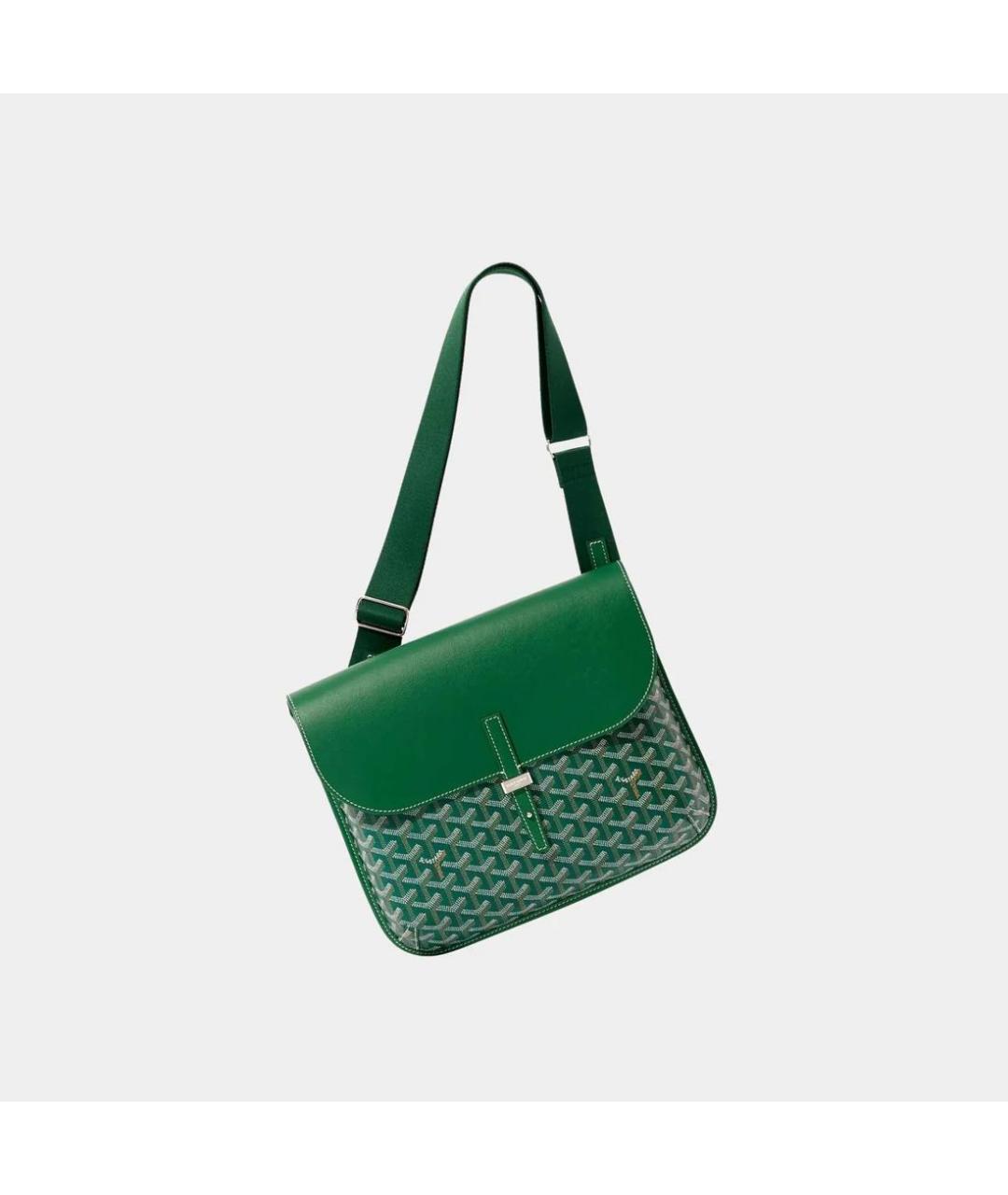 GOYARD Зеленая кожаная поясная сумка, фото 5