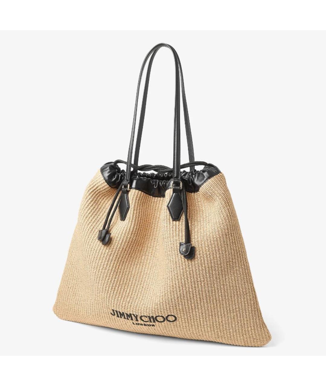 JIMMY CHOO Бежевая пелетеная сумка через плечо, фото 3