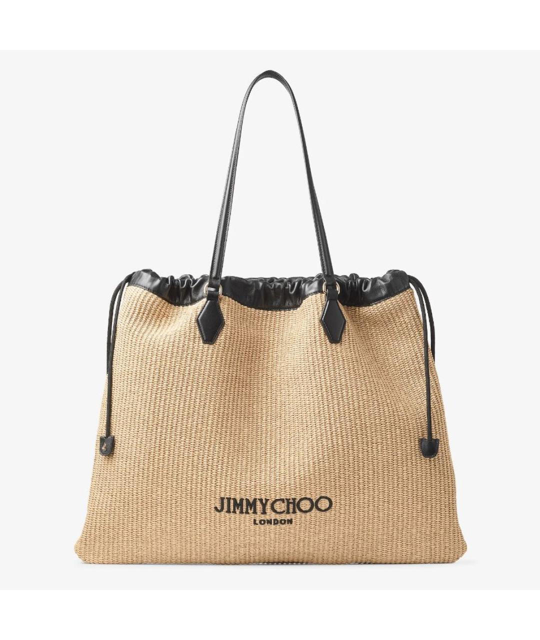 JIMMY CHOO Бежевая пелетеная сумка через плечо, фото 7