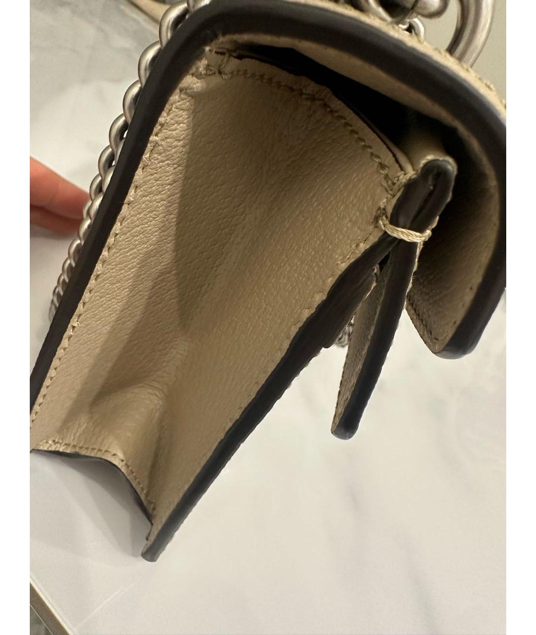 GUCCI Бежевая сумка через плечо из искусственной кожи, фото 4