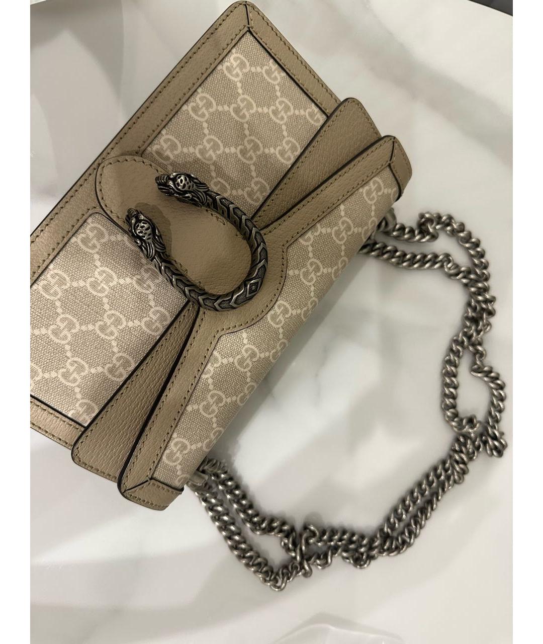 GUCCI Бежевая сумка через плечо из искусственной кожи, фото 2
