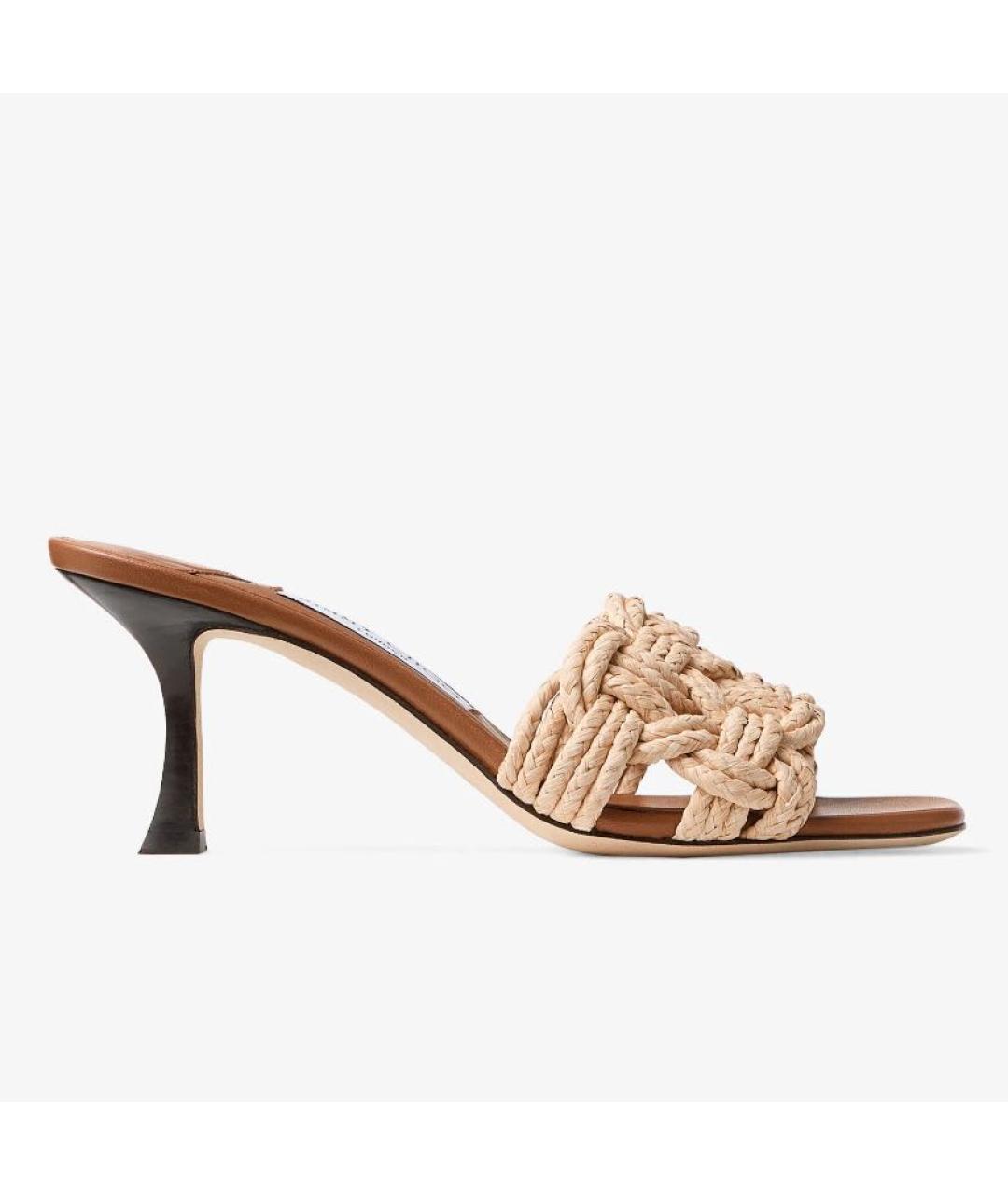 JIMMY CHOO Коричневые кожаные мюли, фото 7