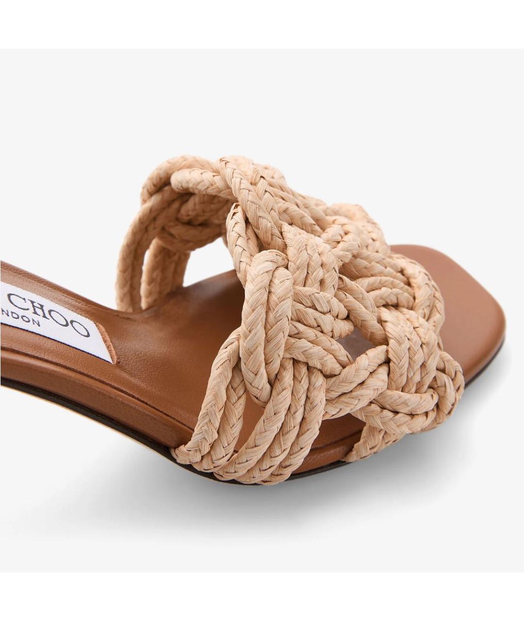 JIMMY CHOO Коричневые кожаные мюли, фото 4