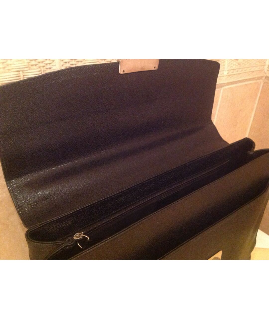 BULGARI Черный кожаный портфель, фото 4