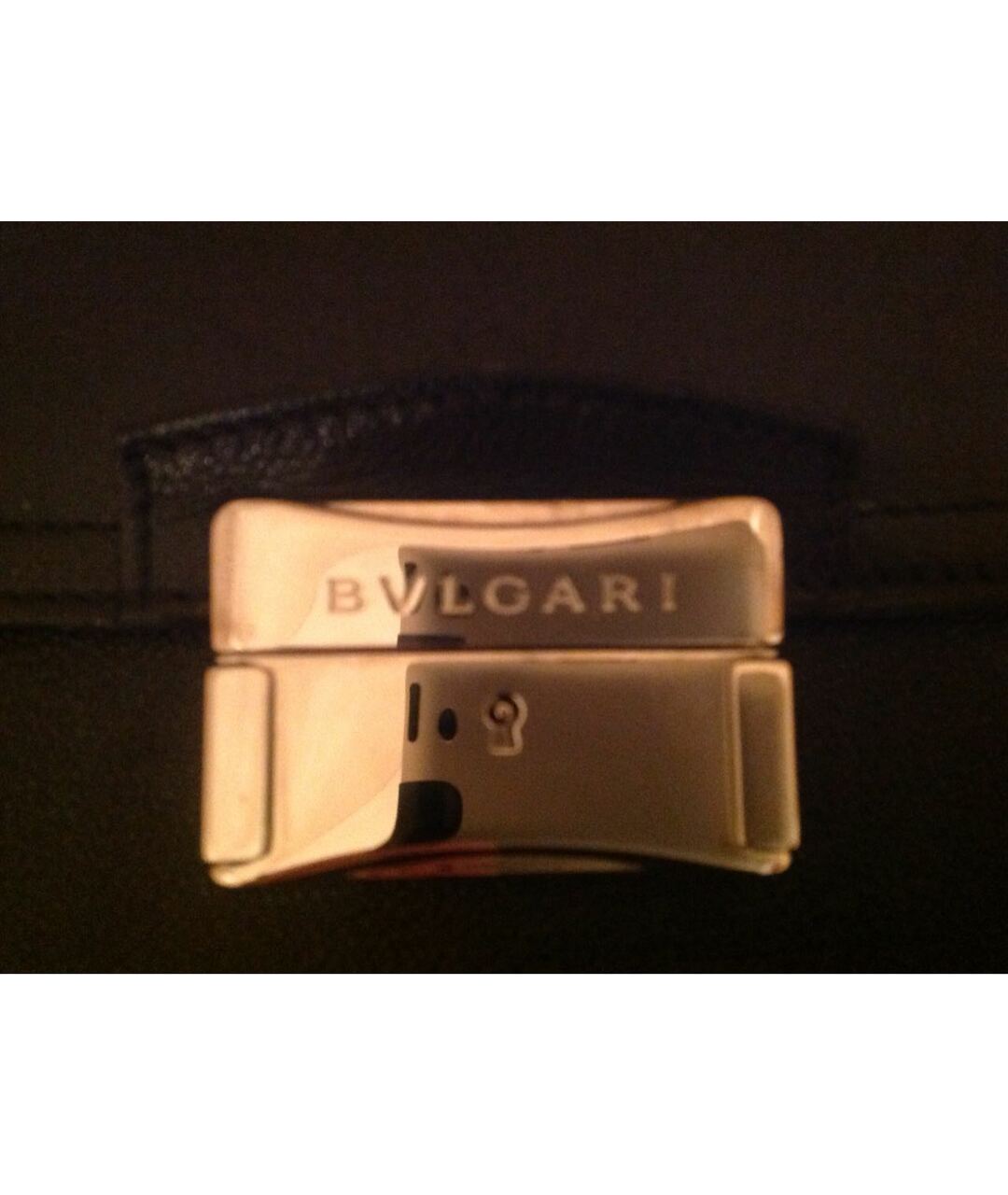 BULGARI Черный кожаный портфель, фото 5