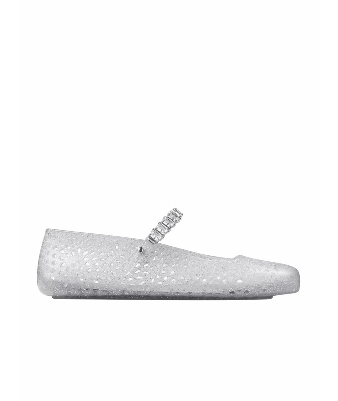 JIMMY CHOO Серебряные резиновые балетки, фото 1