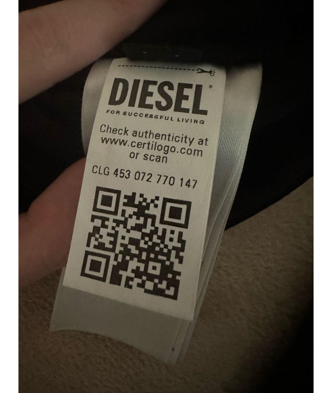 DIESEL Черная хлопковая футболка, фото 4