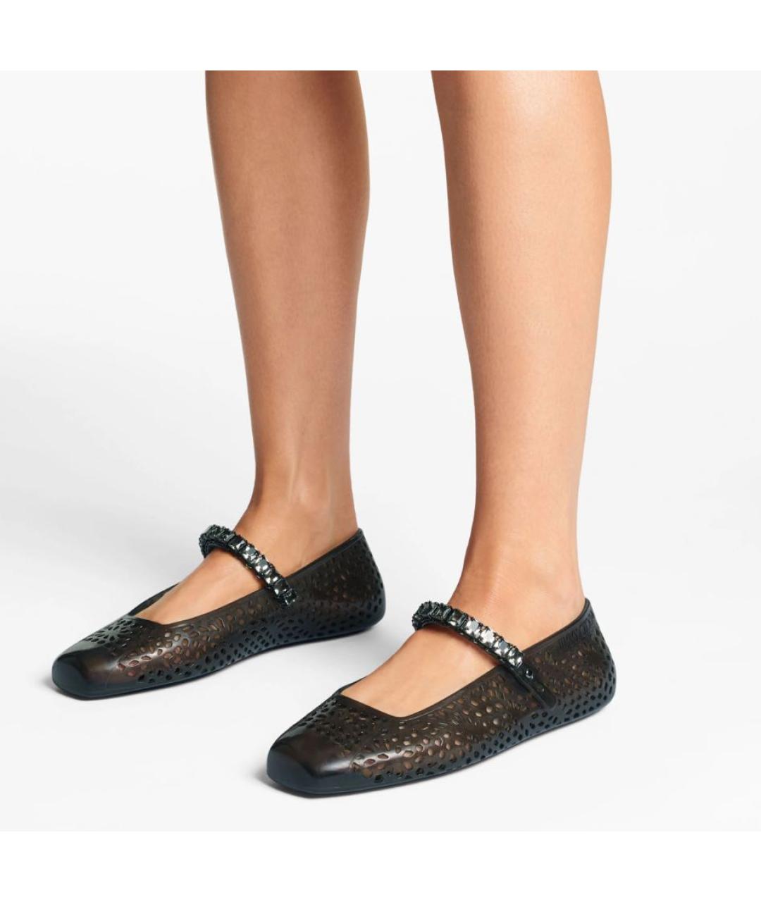 JIMMY CHOO Черные резиновые балетки, фото 2