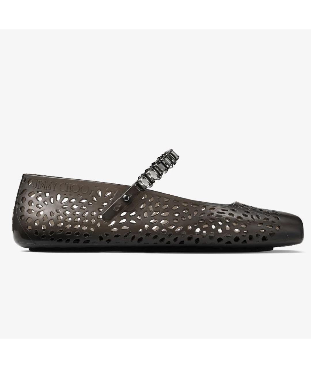 JIMMY CHOO Черные резиновые балетки, фото 7