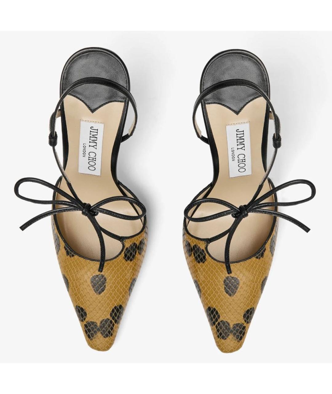 JIMMY CHOO Горчичные кожаные босоножки, фото 4