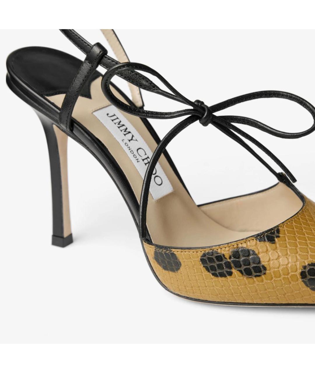 JIMMY CHOO Горчичные кожаные босоножки, фото 3
