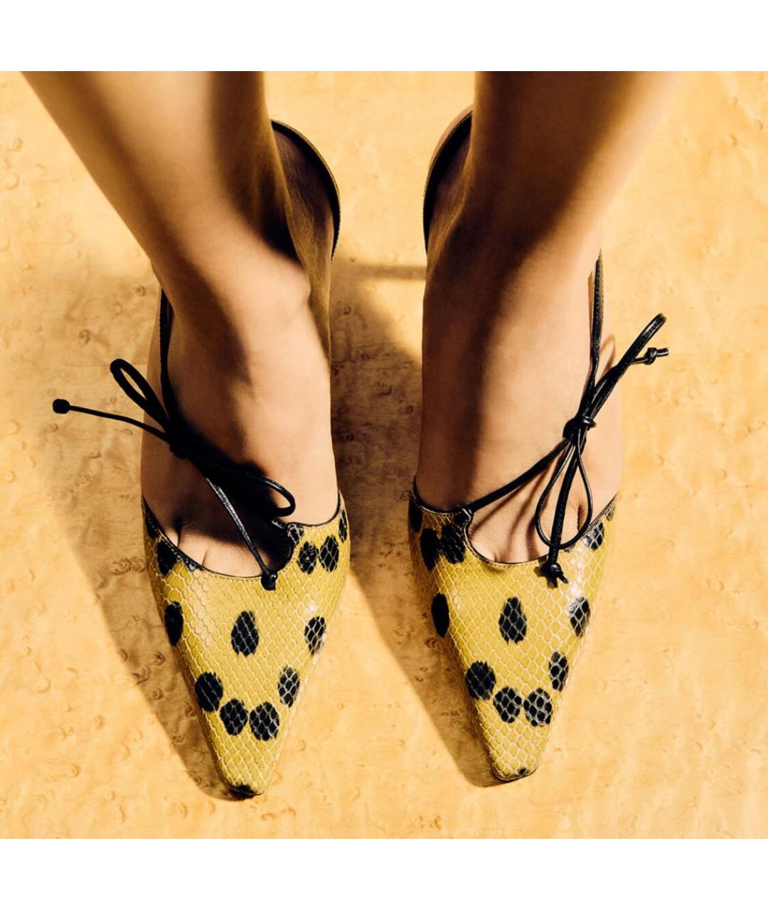 JIMMY CHOO Горчичные кожаные босоножки, фото 6