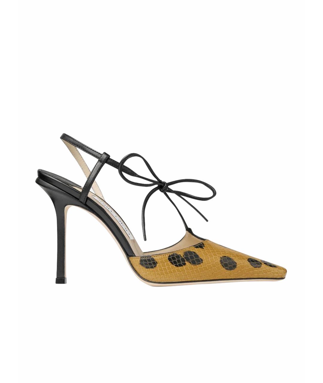 JIMMY CHOO Горчичные кожаные босоножки, фото 1