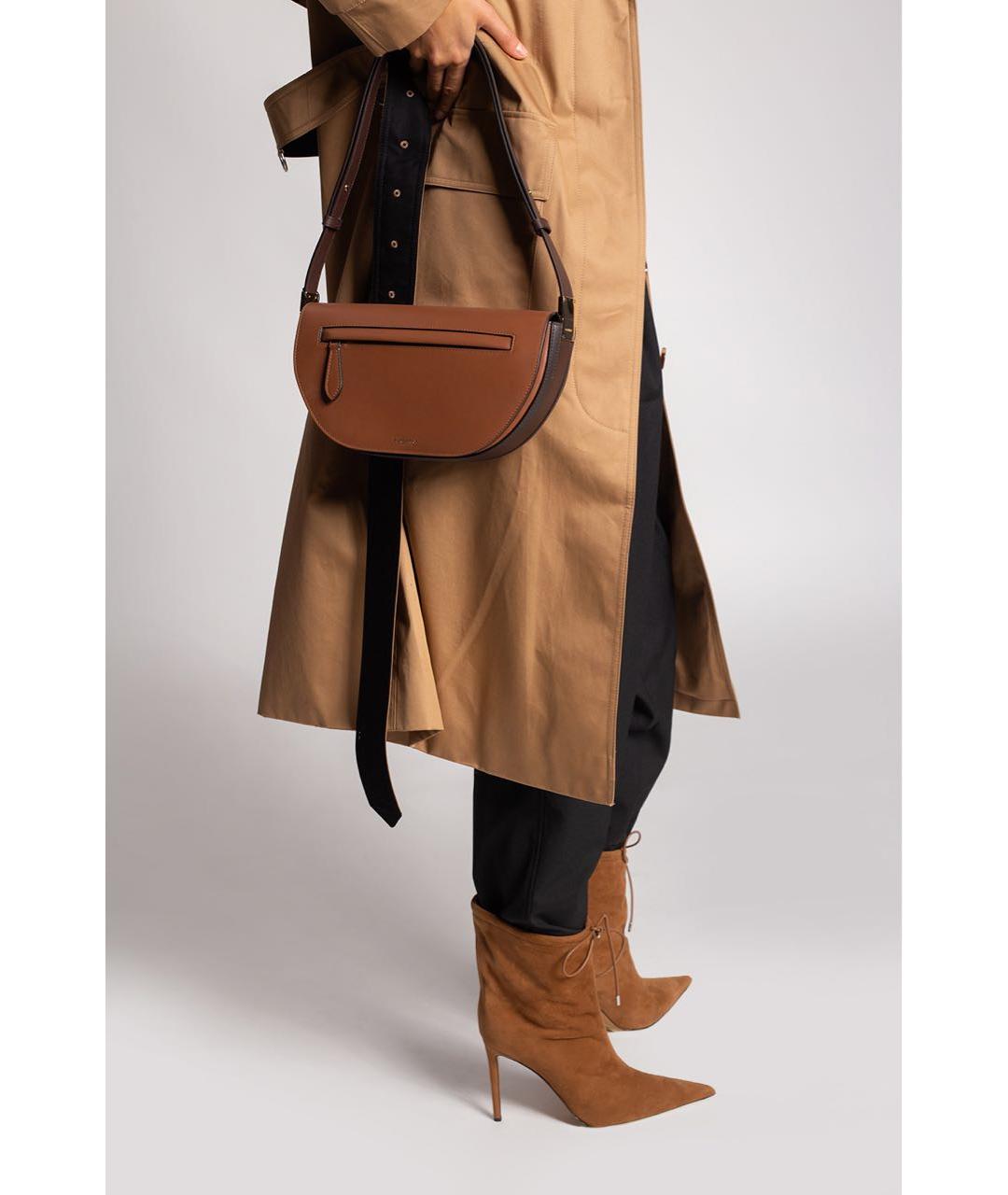 BURBERRY Горчичная кожаная сумка через плечо, фото 7