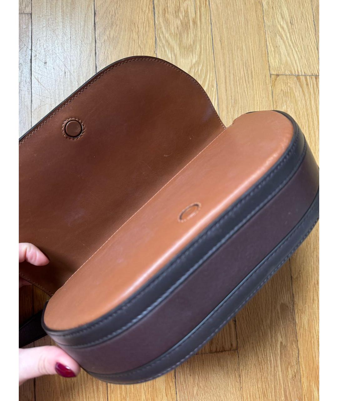 BURBERRY Горчичная кожаная сумка через плечо, фото 3