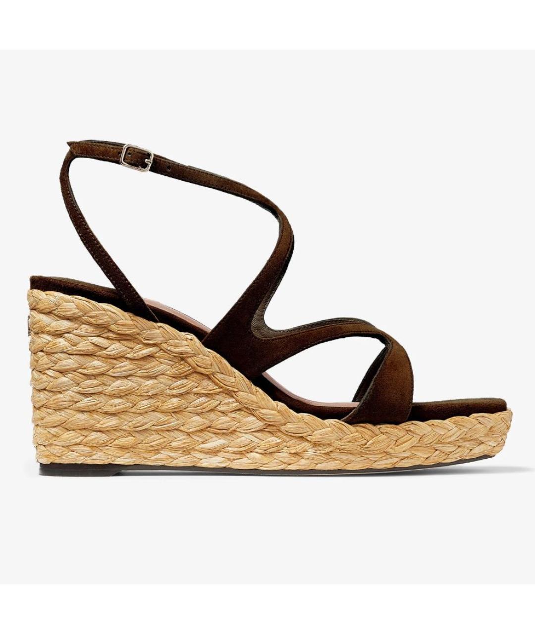JIMMY CHOO Коричневые замшевые босоножки, фото 7