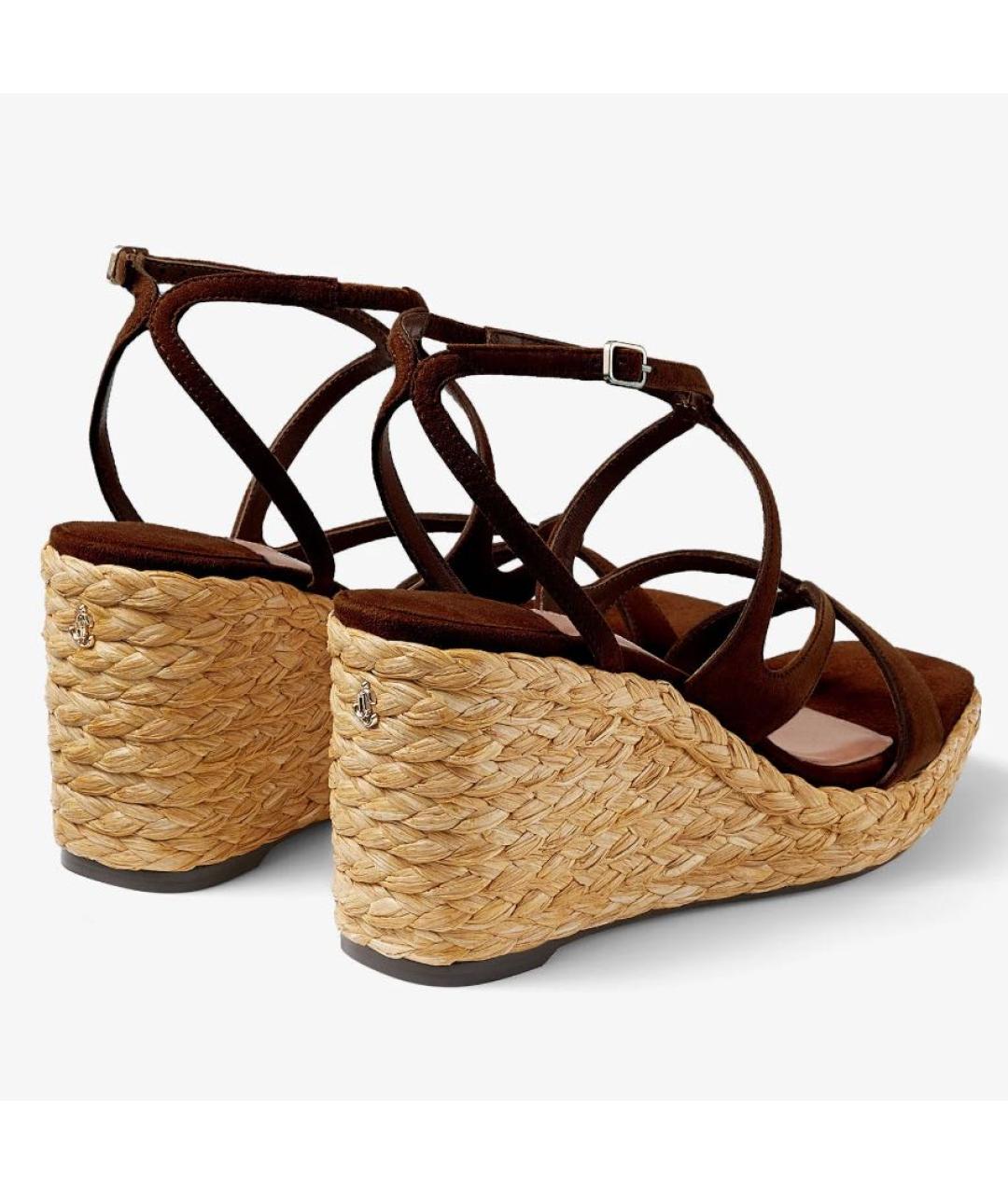 JIMMY CHOO Коричневые замшевые босоножки, фото 6