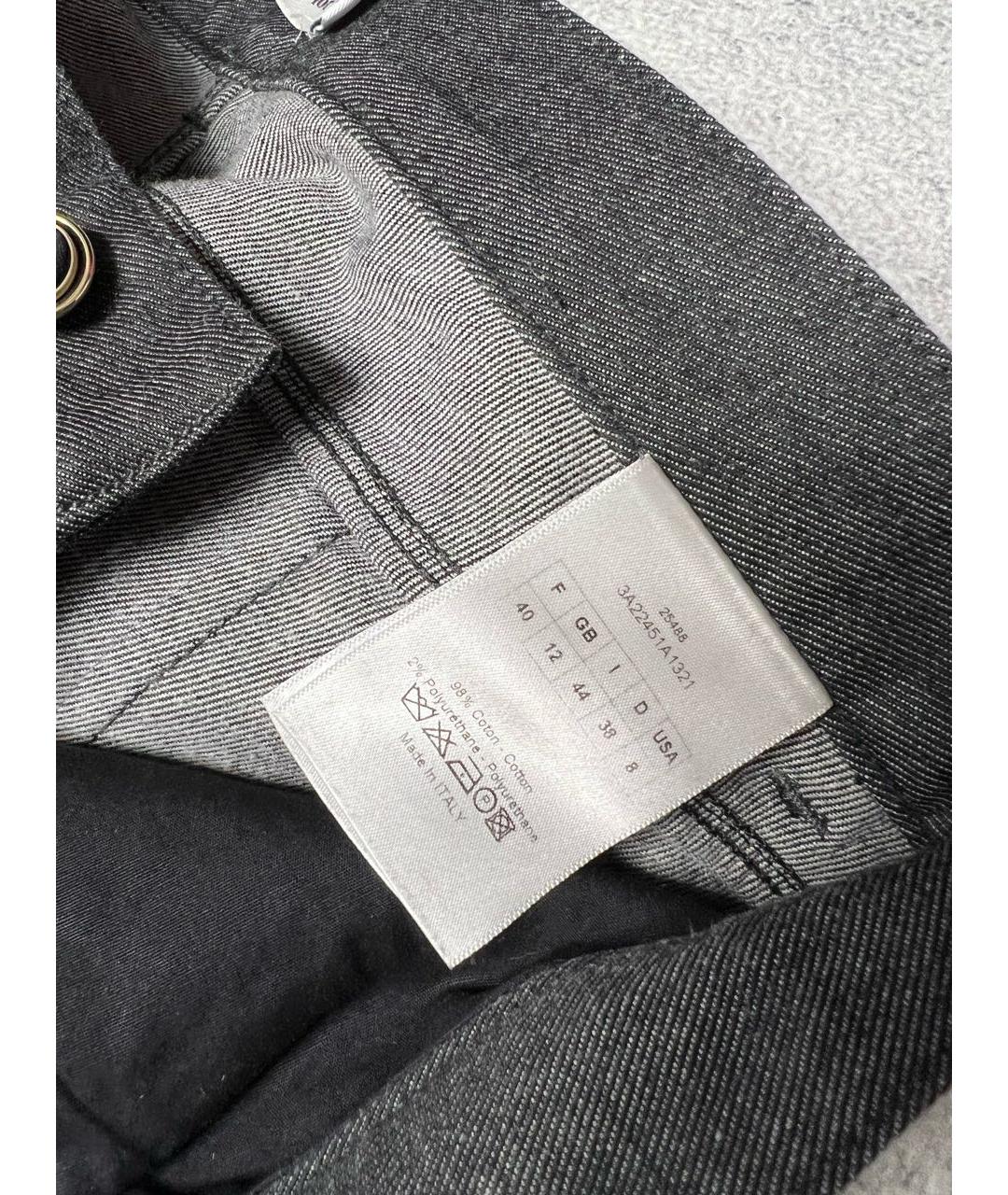CHRISTIAN DIOR Серые хлопко-эластановые джинсы слим, фото 7