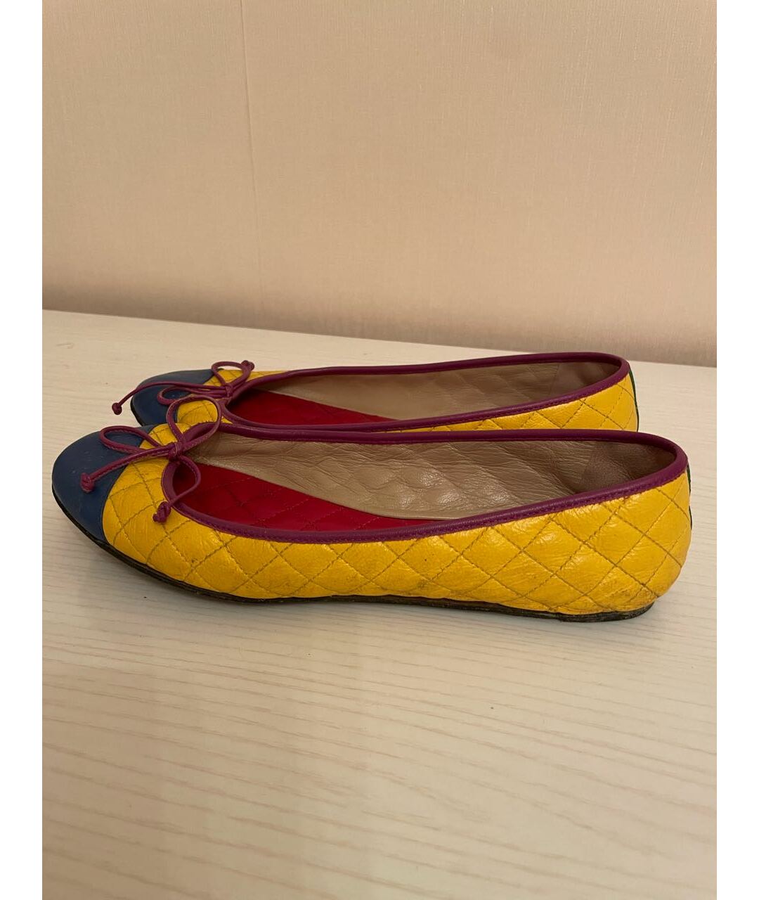 DOLCE&GABBANA Желтые кожаные балетки, фото 4