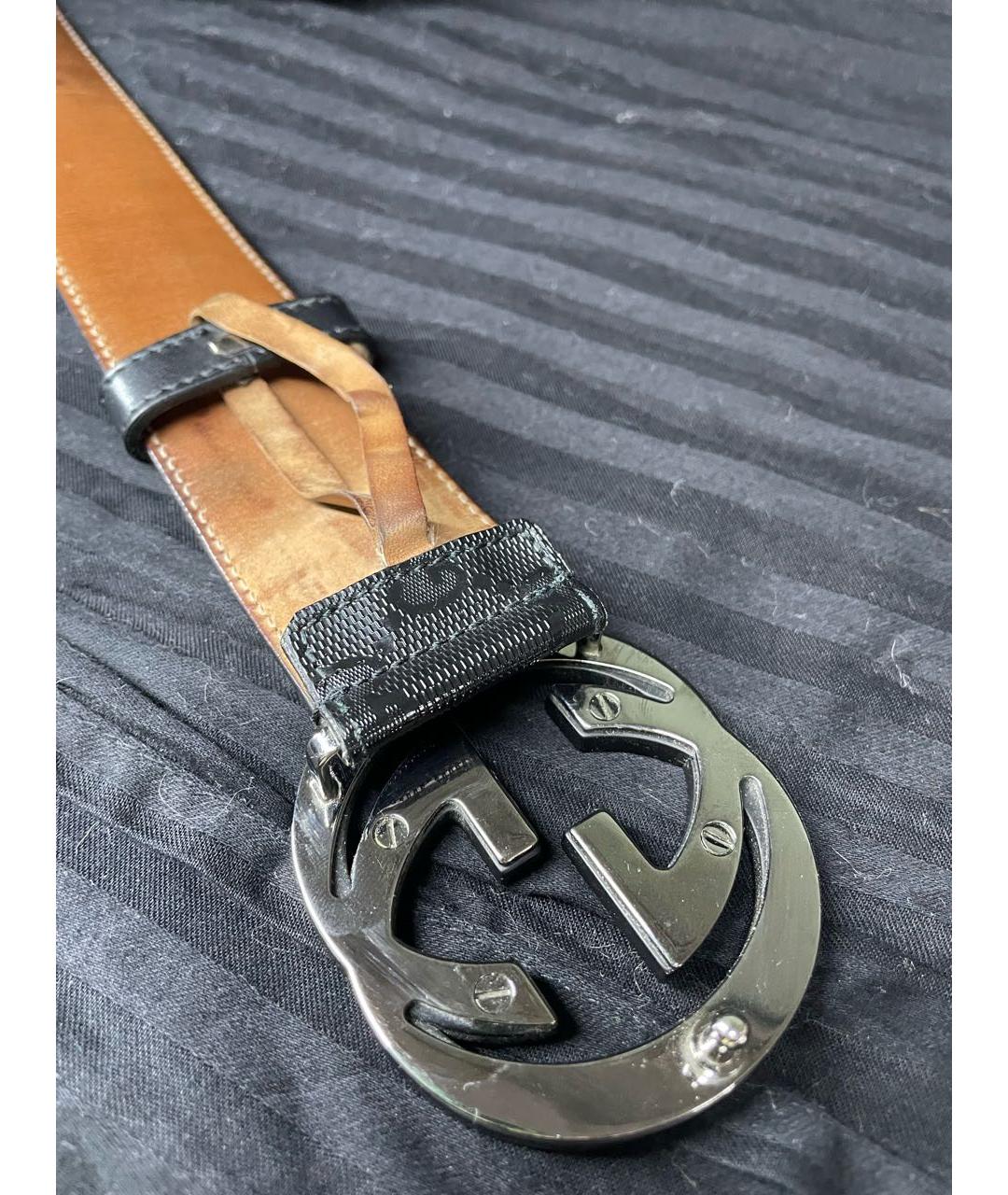 GUCCI Черный ремень из лакированной кожи, фото 2